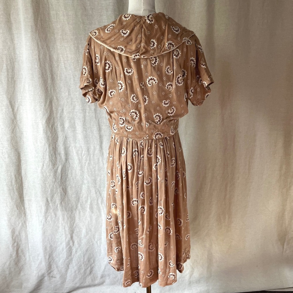 Vintage 1940s Dress Set Novelty Bird Button Sailor Collar Jacket Ensemble S - Picture 3 of 8
